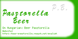 pasztorella beer business card